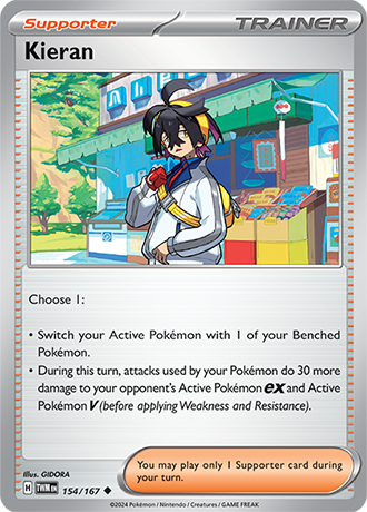 Kieran 154/167 SV Twilight Masquerade Uncommon Trainer Pokemon Card TCG Near Mint