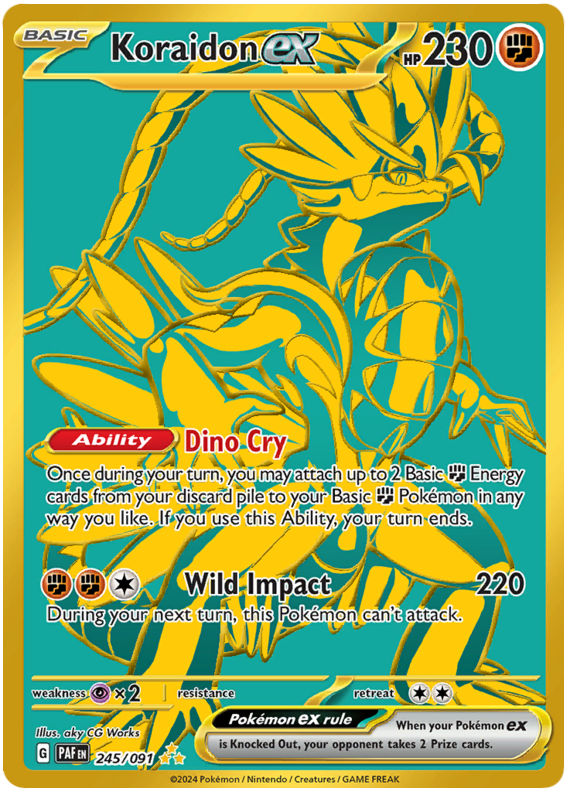 Koraidon ex 245/091 SV Paldean Fates Hyper Rare Pokemon Card TCG Near Mint
