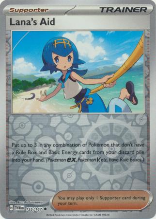Lana's Aid 155/167 SV Twilight Masquerade Reverse Holo Uncommon Trainer Pokemon Card TCG Near Mint 