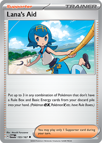 Lana's Aid 155/167 SV Twilight Masquerade Uncommon Trainer Pokemon Card TCG Near Mint