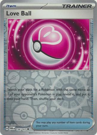Love Ball 156/167 SV Twilight Masquerade Reverse Holo Uncommon Trainer Pokemon Card TCG Near Mint 