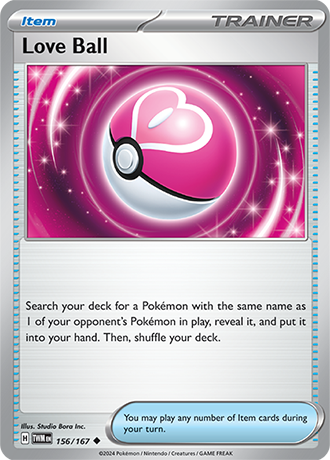Love Ball 156/167 SV Twilight Masquerade Uncommon Trainer Pokemon Card TCG Near Mint