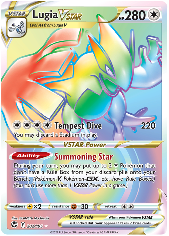 Lugia VSTAR 202/195 SWSH Silver Tempest Secret Rare Full Art Pokemon Card TCG Near Mint