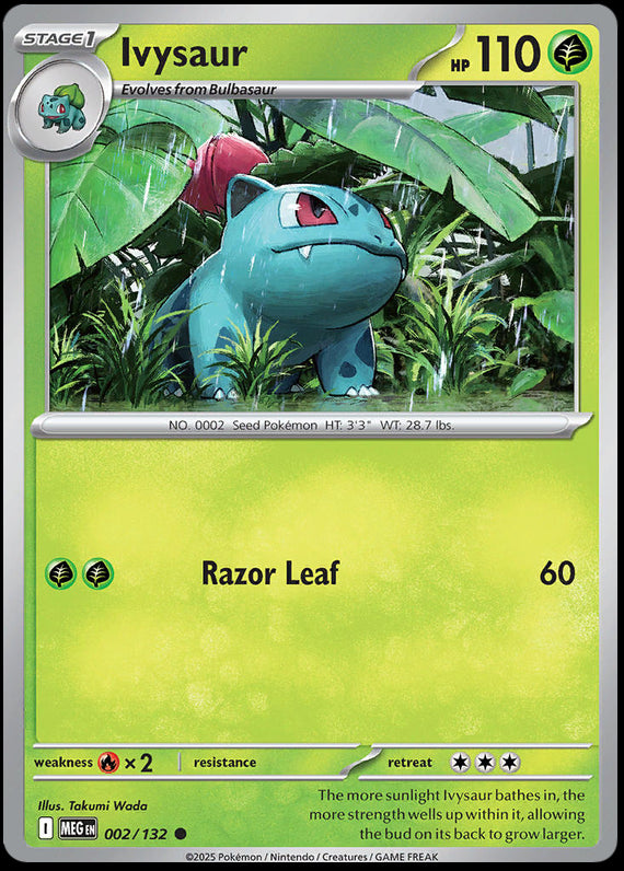 Ivysaur (2/132) Mega Evolution Base Set Reverse Holo Common Pokemon Card TCG