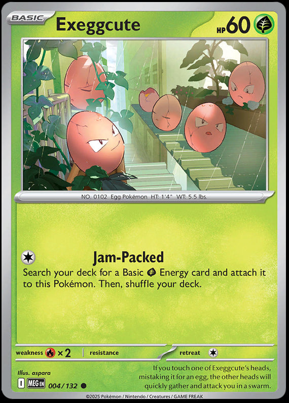 Exeggcute (4/132) Mega Evolution Base Set Reverse Holo Common Pokemon Card TCG