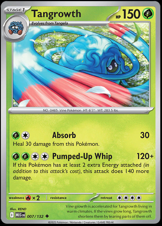 Tangrowth (7/132) Mega Evolution Base Set Reverse Holo Uncommon Pokemon Card TCG