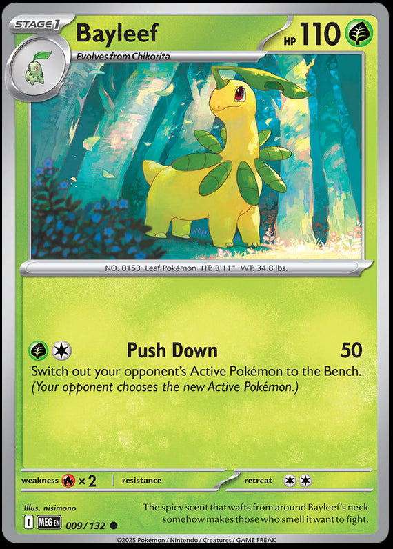 Bayleef (9/132) Mega Evolution Base Set Reverse Holo Common Pokemon Card TCG