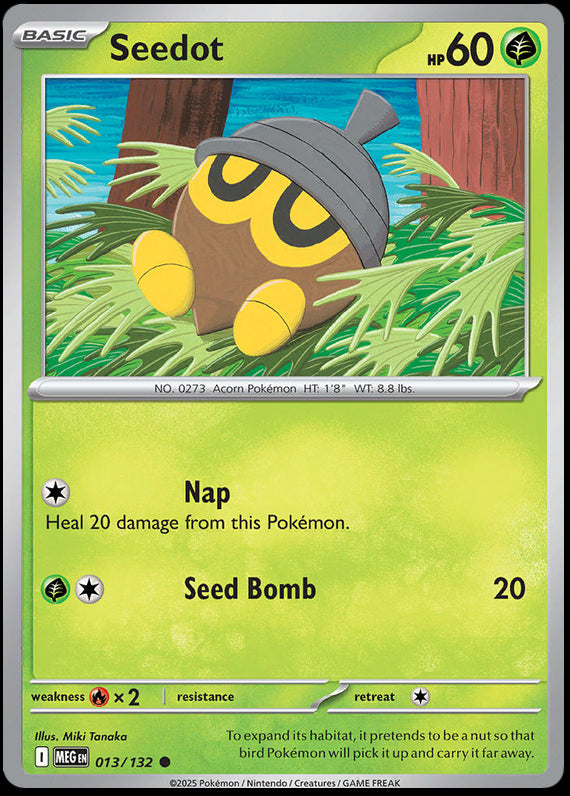 Seedot (13/132) Mega Evolution Base Set Reverse Holo Common Pokemon Card TCG