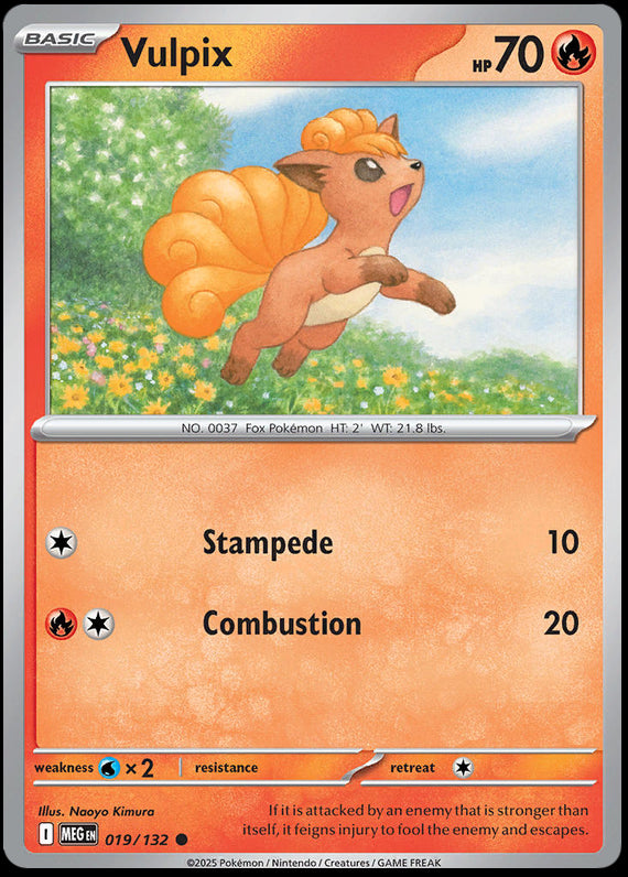 Vulpix (19/132) Mega Evolution Base Set Reverse Holo Common Pokemon Card TCG
