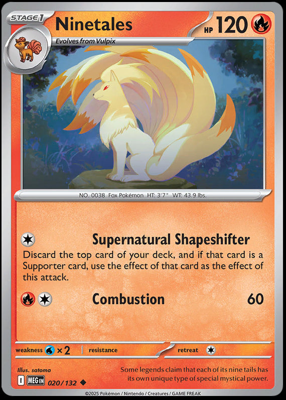 Ninetales (20/132) Mega Evolution Base Set Uncommon Pokemon Card TCG