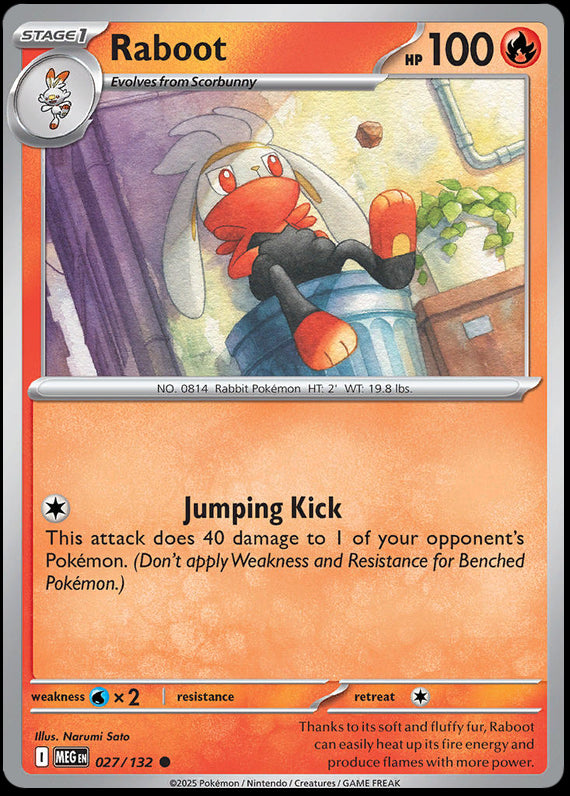 Raboot (27/132) Mega Evolution Base Set Reverse Holo Common Pokemon Card TCG