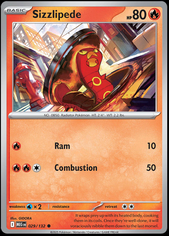 Sizzlipede (29/132) Mega Evolution Base Set Common Pokemon Card TCG