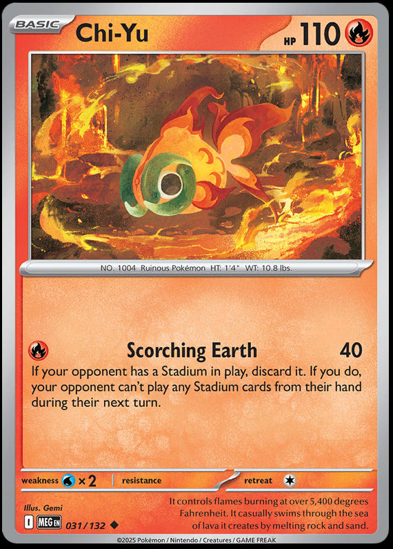 Chi-Yu (31/132) Mega Evolution Base Set Uncommon Pokemon Card TCG