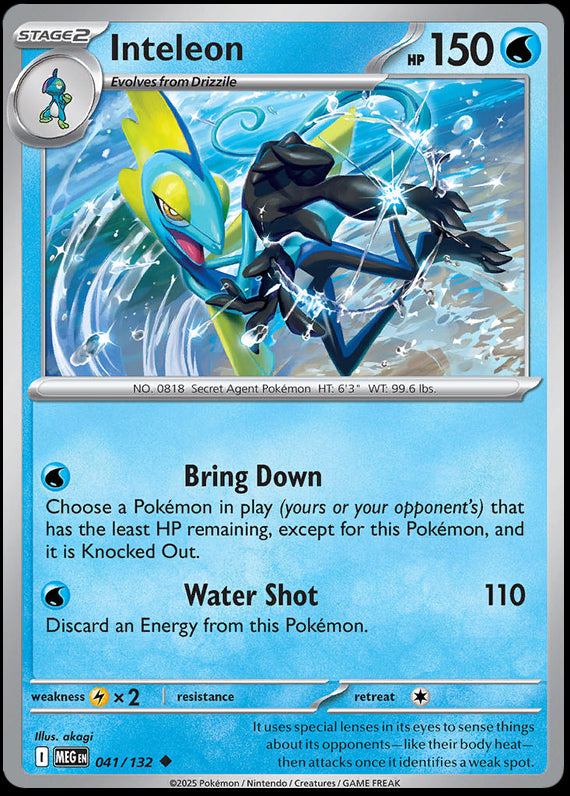 Inteleon (41/132) Mega Evolution Base Set Uncommon Pokemon Card TCG