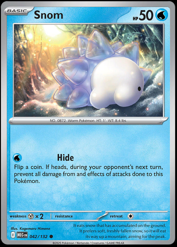 Snom (42/132) Mega Evolution Base Set Reverse Holo Common Pokemon Card TCG