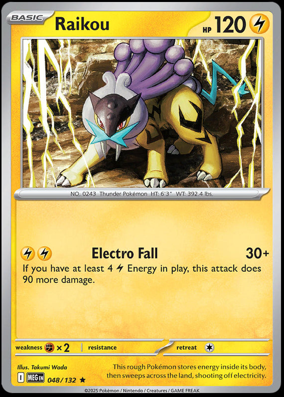 Raikou (48/132) Mega Evolution Base Set Rare Pokemon Card TCG