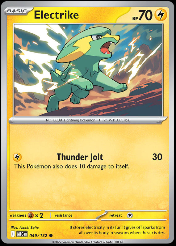 Electrike (49/132) Mega Evolution Base Set Reverse Holo Common Pokemon Card TCG