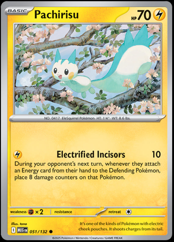 Pachirisu (51/132) Mega Evolution Base Set Reverse Holo Common Pokemon Card TCG
