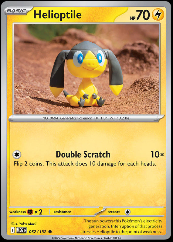 Helioptile (52/132) Mega Evolution Base Set Reverse Holo Common Pokemon Card TCG