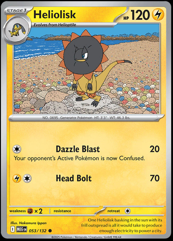 Heliolisk (53/132) Mega Evolution Base Set Reverse Holo Common Pokemon Card TCG