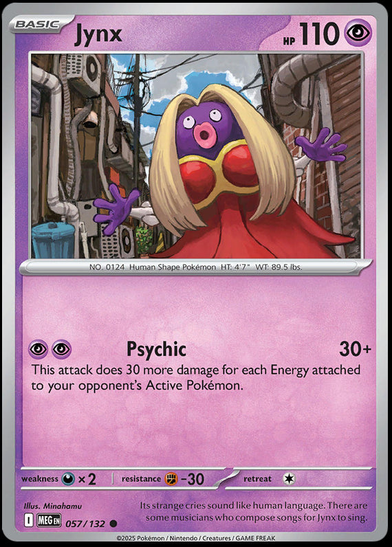 Jynx (57/132) Mega Evolution Base Set Reverse Holo Common Pokemon Card TCG