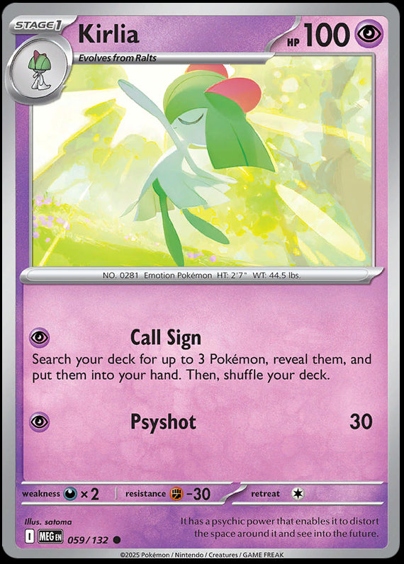 Kirlia (59/132) Mega Evolution Base Set Reverse Holo Common Pokemon Card TCG