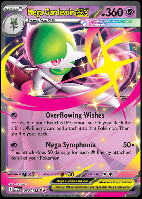 Mega Gardevoir ex (60/132) Mega Evolution Base Set Double Rare Pokemon Card TCG