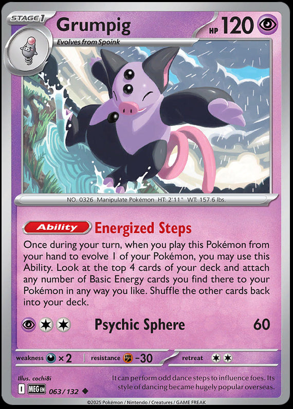 Grumpig (63/132) Mega Evolution Base Set Uncommon Pokemon Card TCG