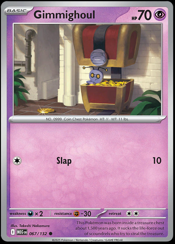 Gimmighoul (67/132) Mega Evolution Base Set Reverse Holo Common Pokemon Card TCG
