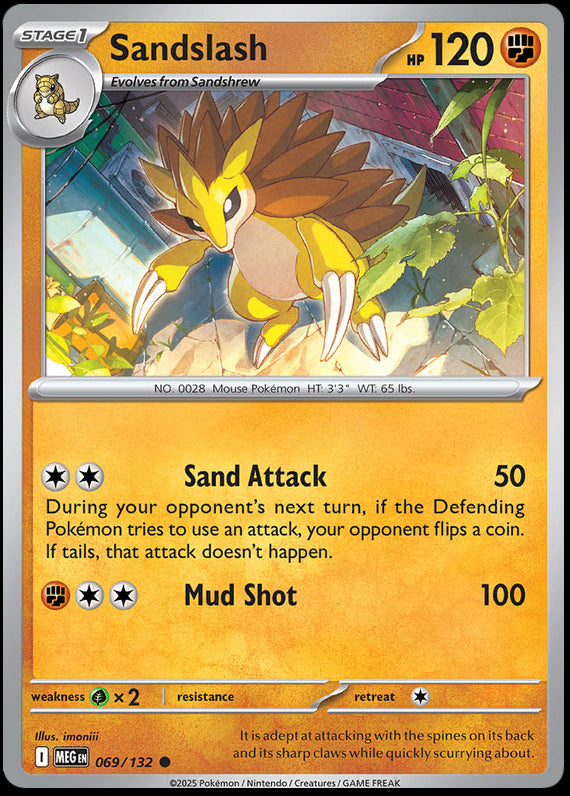 Sandslash (69/132) Mega Evolution Base Set Common Pokemon Card TCG