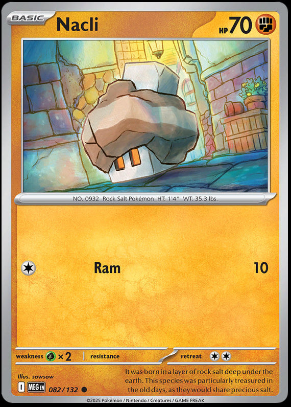 Nacli (82/132) Mega Evolution Base Set Reverse Holo Common Pokemon Card TCG