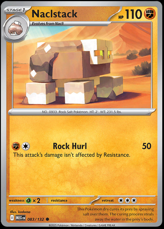 Naclstack (83/132) Mega Evolution Base Set Reverse Holo Common Pokemon Card TCG