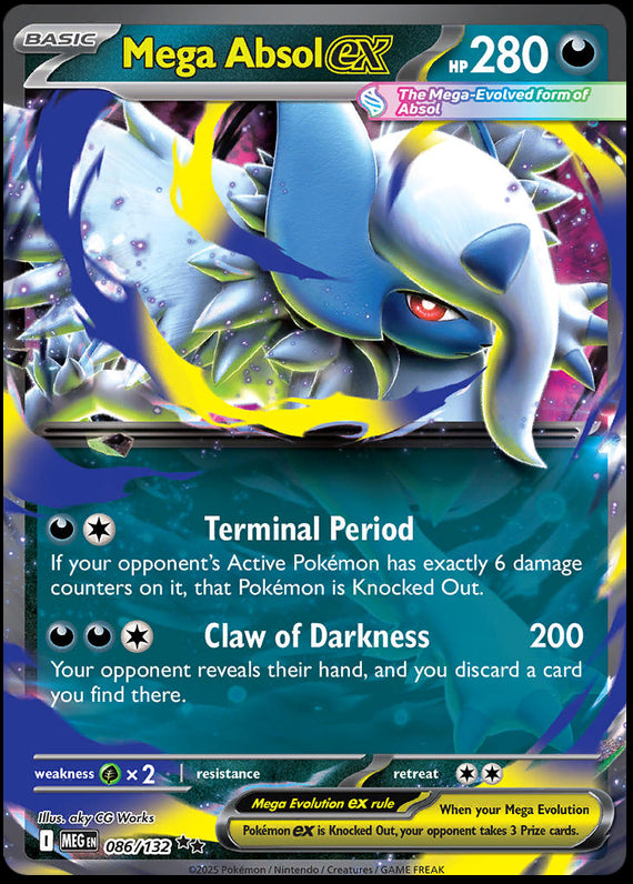 Mega Absol ex (86/132) Mega Evolution Base Set Double Rare Pokemon Card TCG