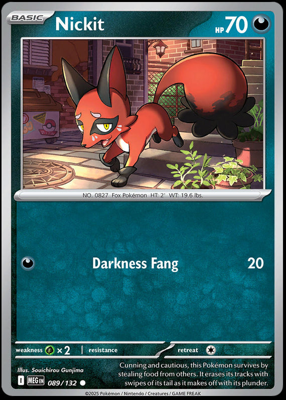 Nickit (89/132) Mega Evolution Base Set Reverse Holo Common Pokemon Card TCG