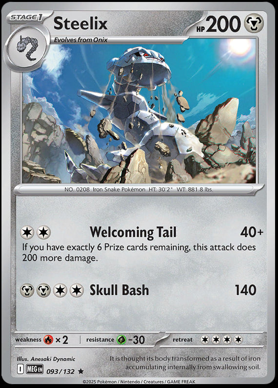 Steelix (93/132) Mega Evolution Base Set Reverse Holo Rare Pokemon Card TCG