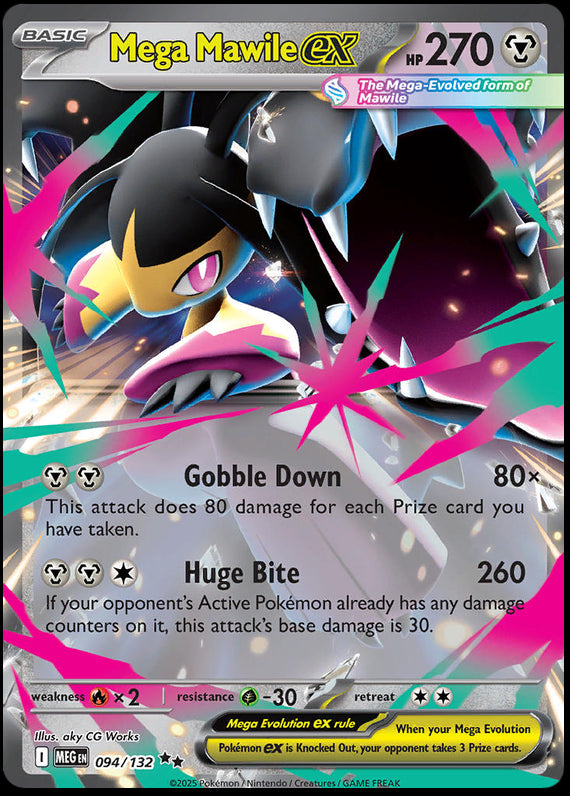 Mega Mawile ex (94/132) Mega Evolution Base Set Double Rare Pokemon Card TCG
