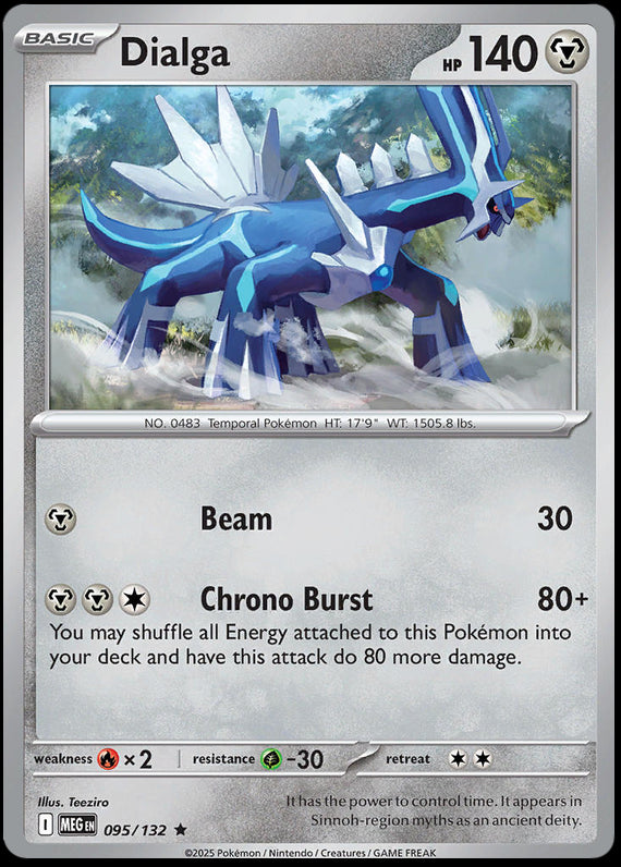 Dialga (95/132) Mega Evolution Base Set Reverse Holo Rare Pokemon Card TCG