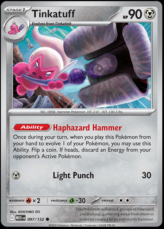 Tinkatuff (97/132) Mega Evolution Base Set Common Pokemon Card TCG