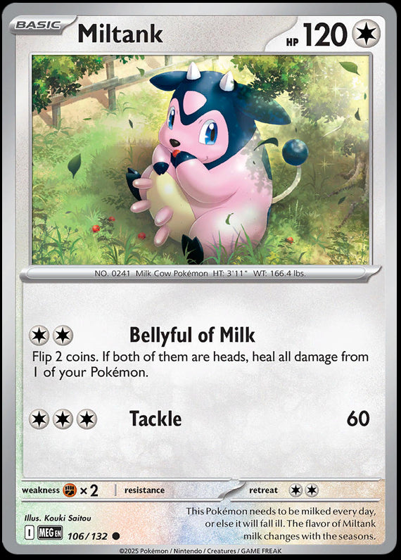 Miltank (106/132) Mega Evolution Base Set Common Pokemon Card TCG
