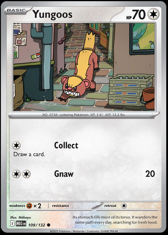Yungoos (109/132) Mega Evolution Base Set Common Pokemon Card TCG