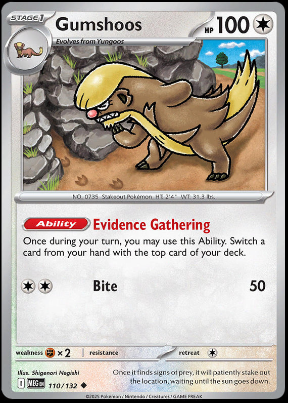 Gumshoos (110/132) Mega Evolution Base Set Uncommon Pokemon Card TCG