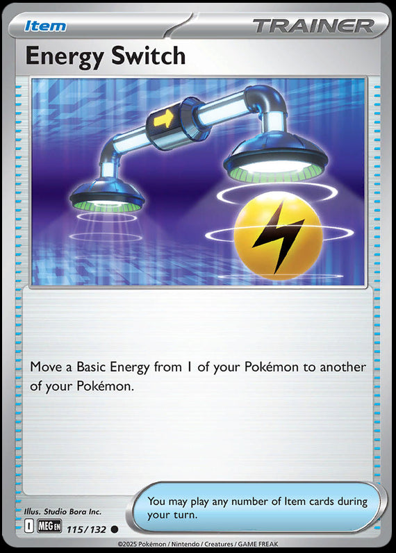 Energy Switch (115/132) Mega Evolution Base Set Reverse Holo Common Pokemon Card TCG