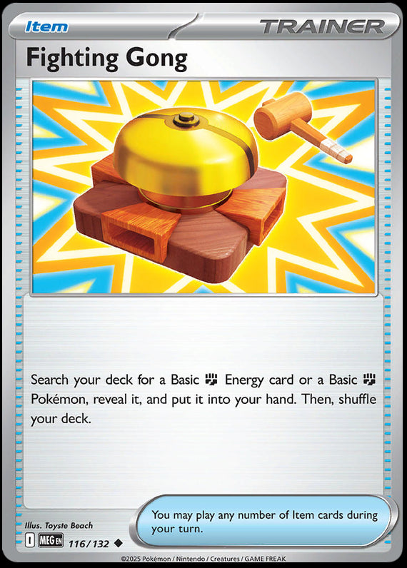 Fighting Gong (116/132) Mega Evolution Base Set Reverse Holo Uncommon Pokemon Card TCG
