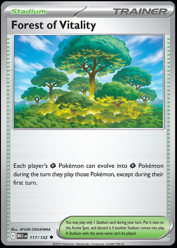 Forest of Vitality (117/132) Mega Evolution Base Set Reverse Holo Uncommon Pokemon Card TCG