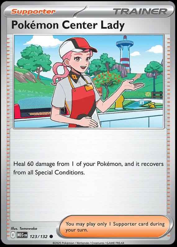 Pokemon Center Lady (123/132) Mega Evolution Base Set Reverse Holo Common Pokemon Card TCG