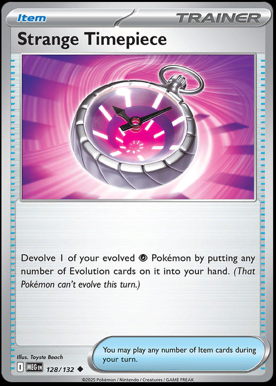 Strange Timepiece (128/132) Mega Evolution Base Set Reverse Holo Uncommon Pokemon Card TCG