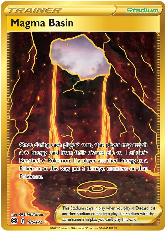 Magma Basin 185/172 SWSH Brilliant Stars Secret Rare Full Art Pokemon Card TCG Near Mint