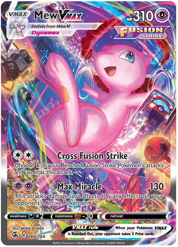Mew VMAX 269/264 SWSH Fusion Strike Secret Rare Full Art Pokemon Card TCG