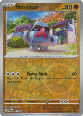 Nosepass 101/167 SV Twilight Masquerade Reverse Holo Common Pokemon Card TCG Near Mint
