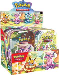 Scarlet & Violet 8.5 Prismatic Evolutions Mini Tin SEALED BOX OF 8 TINS - POKÉMON TCG